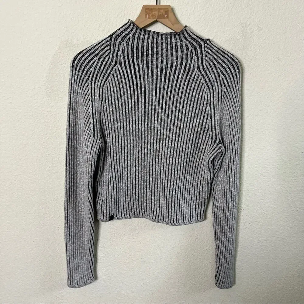 Lululemon Cotton-Cashmere Blend Mock Neck Sweater Gray Womens‎ Size 2
